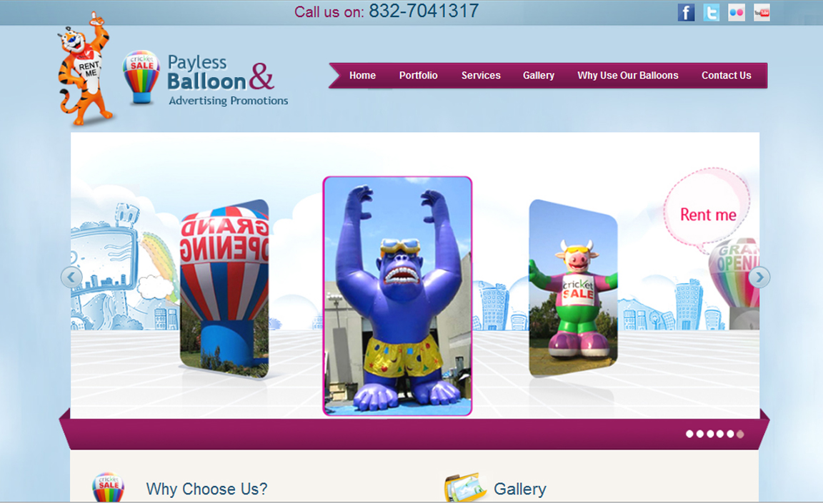 Pay Less Ballon Shop United States Website  Design by Hafizkhurram.com